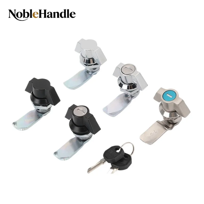 MS748-3 Stainless Steel Butterfly Cylindrical Cam Lock Handle Lock for Switchgear Mechanical Equipment Electrical Cabinet Door