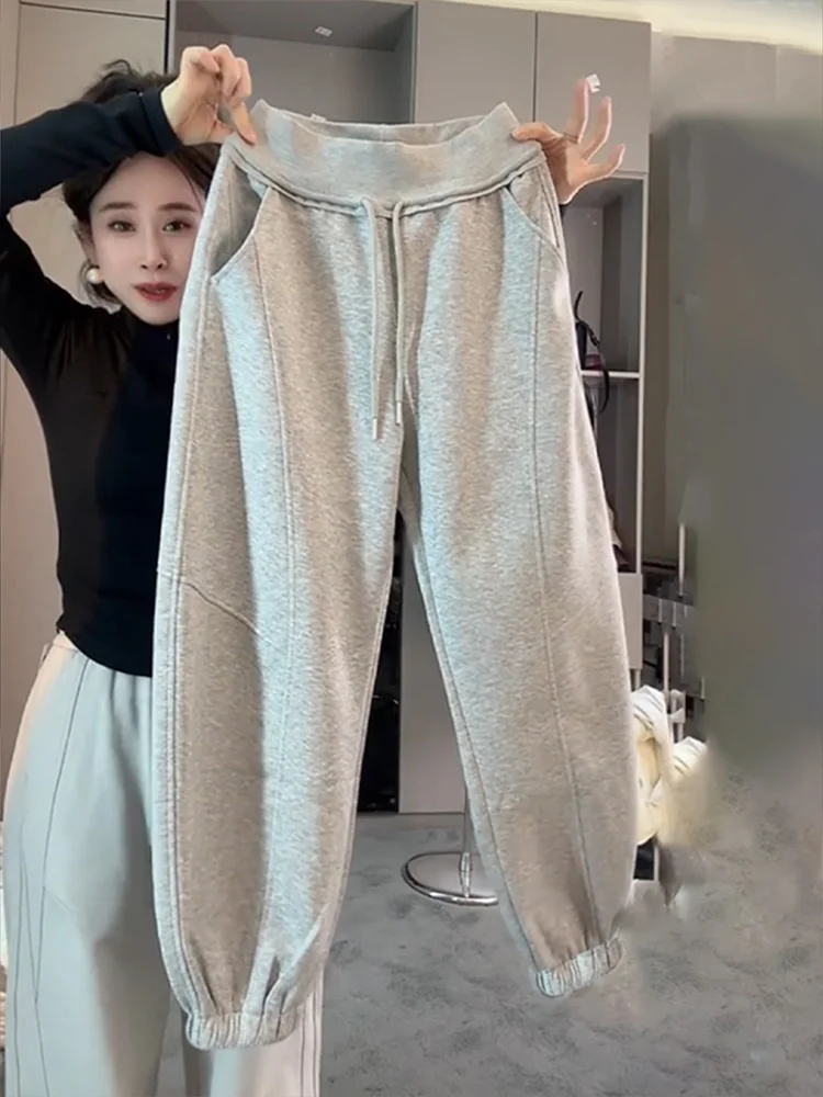 

ey Casual Harem Pants Women's Spring 2026 Trendy plus Size Comfortable Loose Fit Sports Trousers High Waist Straight Leg