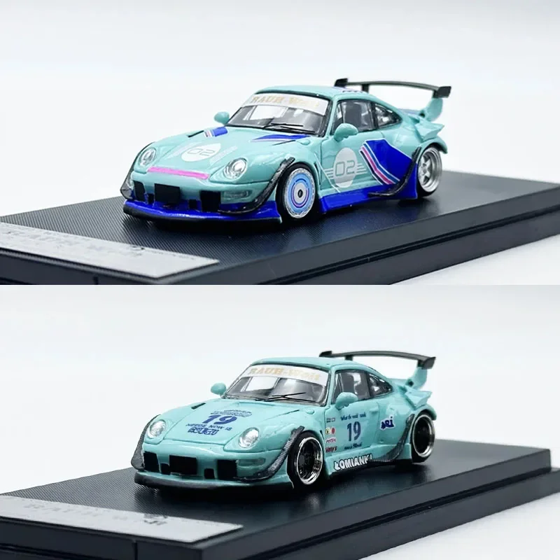 

SW в наличии 1:64 RWB 993 Серебристый детский синий литой под давлением диорама Коллекция моделей автомобилей Миниатюрный SW Warrior