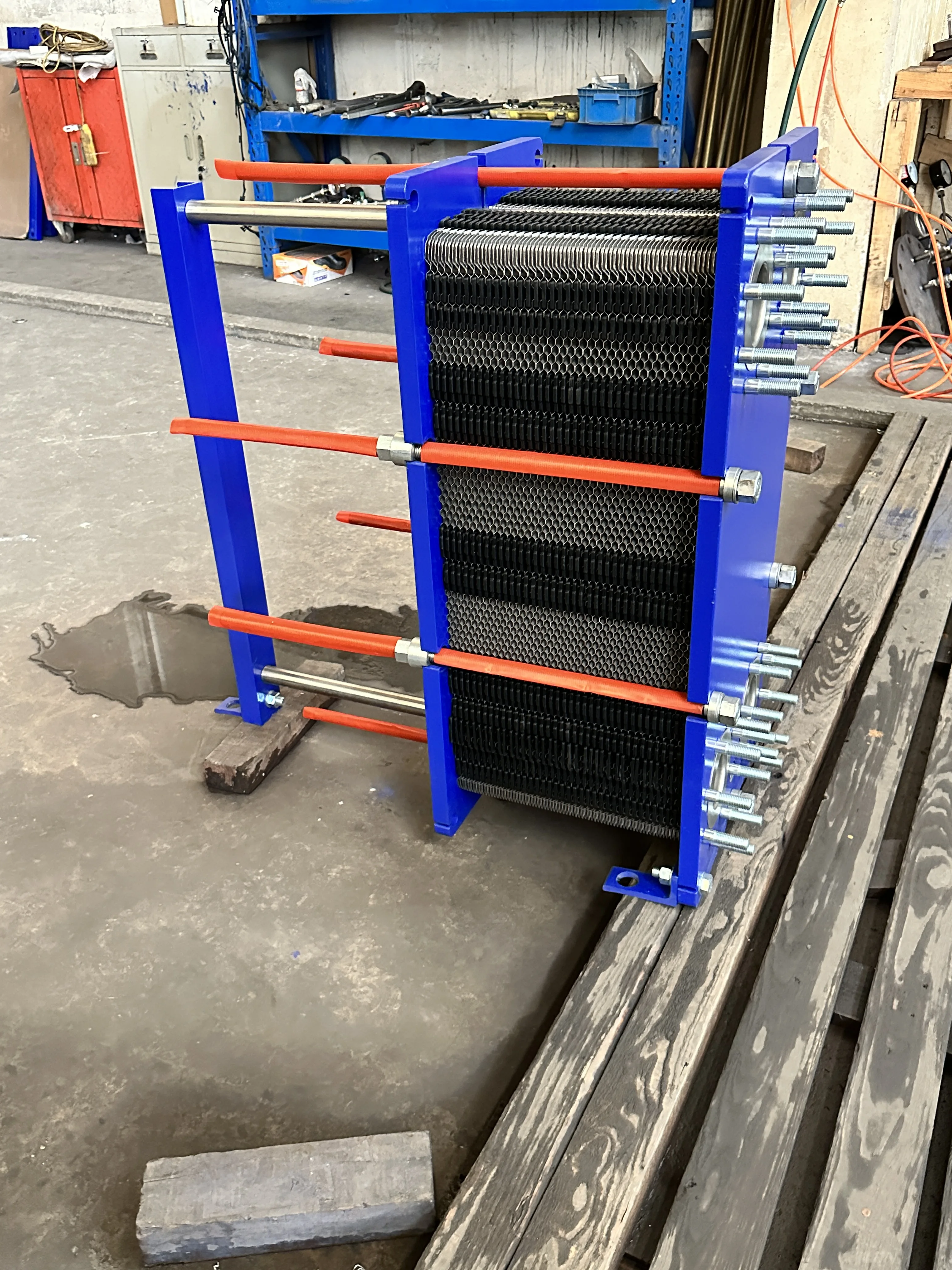 Plate Heat Exchanger with Flange Connection, Custom Processing Available for Sugarcane Juice & Liquid Cooling