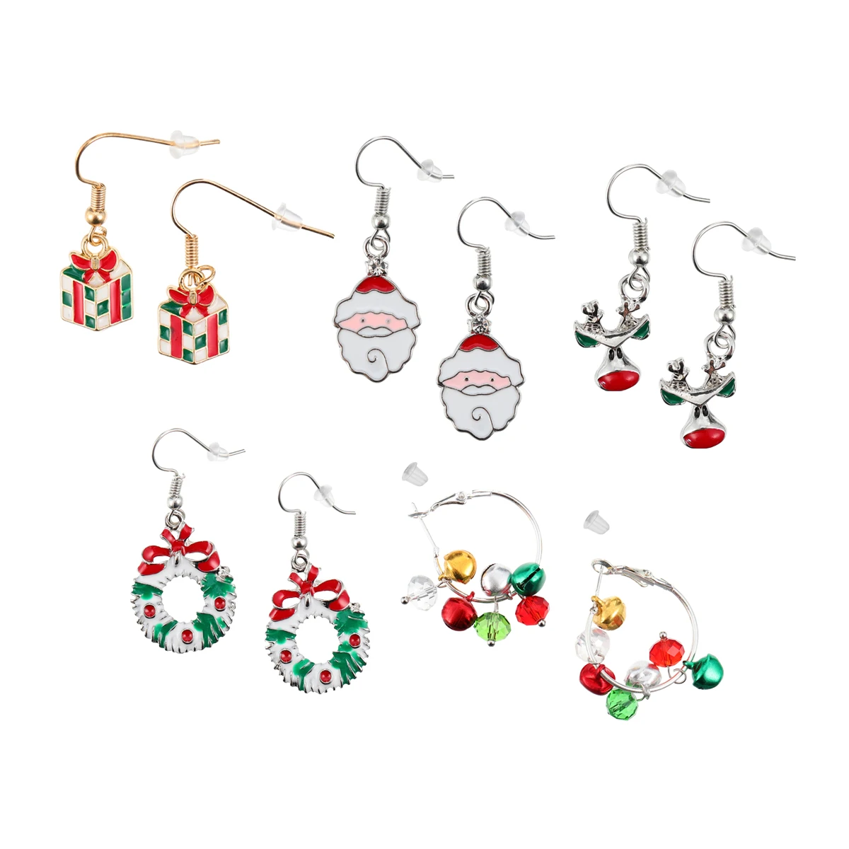 

5 Pairs Allergy Earrings Christmas Fashion Dangler Drop Metal Eardrops Gifts for Cartoon Earrings Beach