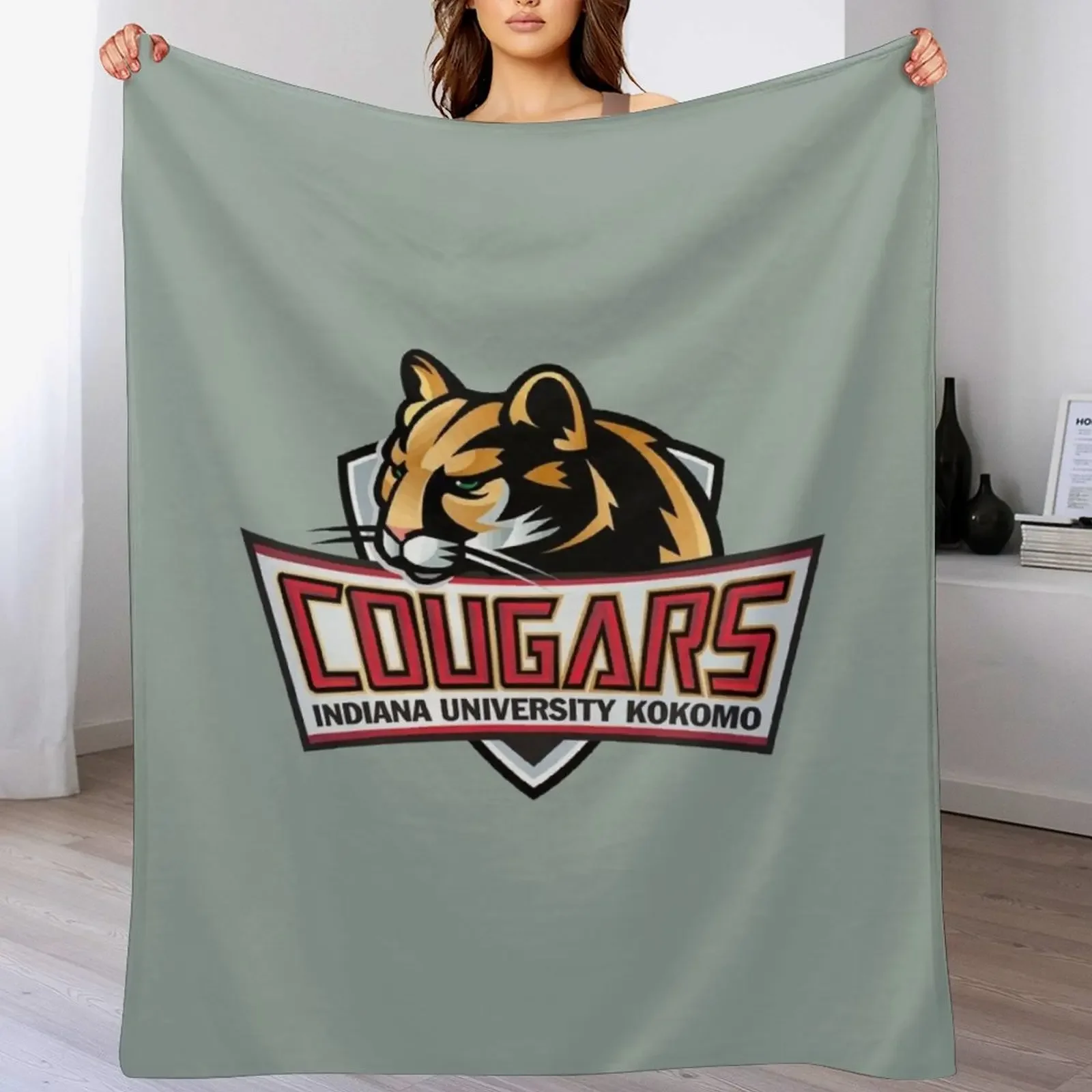 

The Indiana U Kokomo Cougar Throw Blanket valentine gift ideas Summer Luxury Flannel Blankets