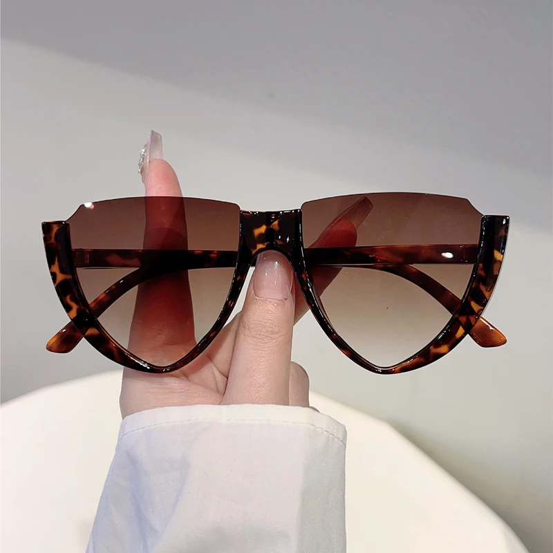 GM LUMIAS Dreieckige Sonnenbrille 2025, neue Mode, halbrandlos, Farbverlauf, trendiges Markendesign, lässige Dekor-Sonnenbrille