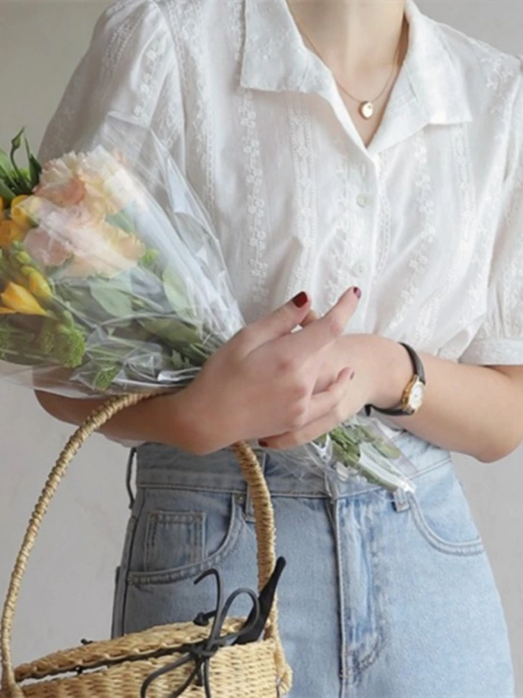 Shirts Women short sleeve V-Neck blouse shirts and tops  Korean Style Womens Clothing Elegant Leisure Chiffon blouses