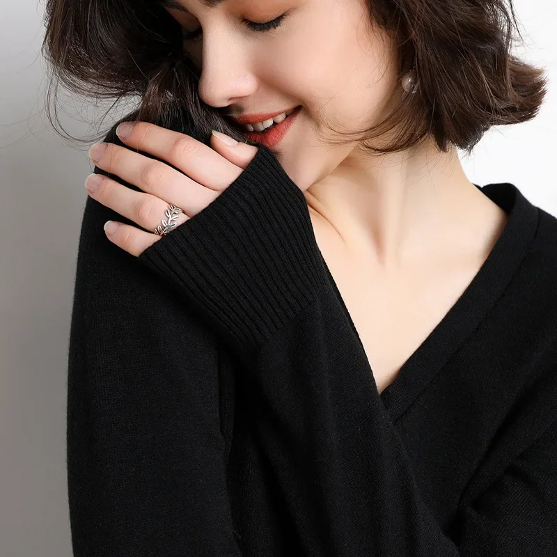 2025 à manches longues tricoté vêtements d'extérieur femmes Cardigans solide mince printemps automne chandails col en v tricots mode coréenne Cardigans