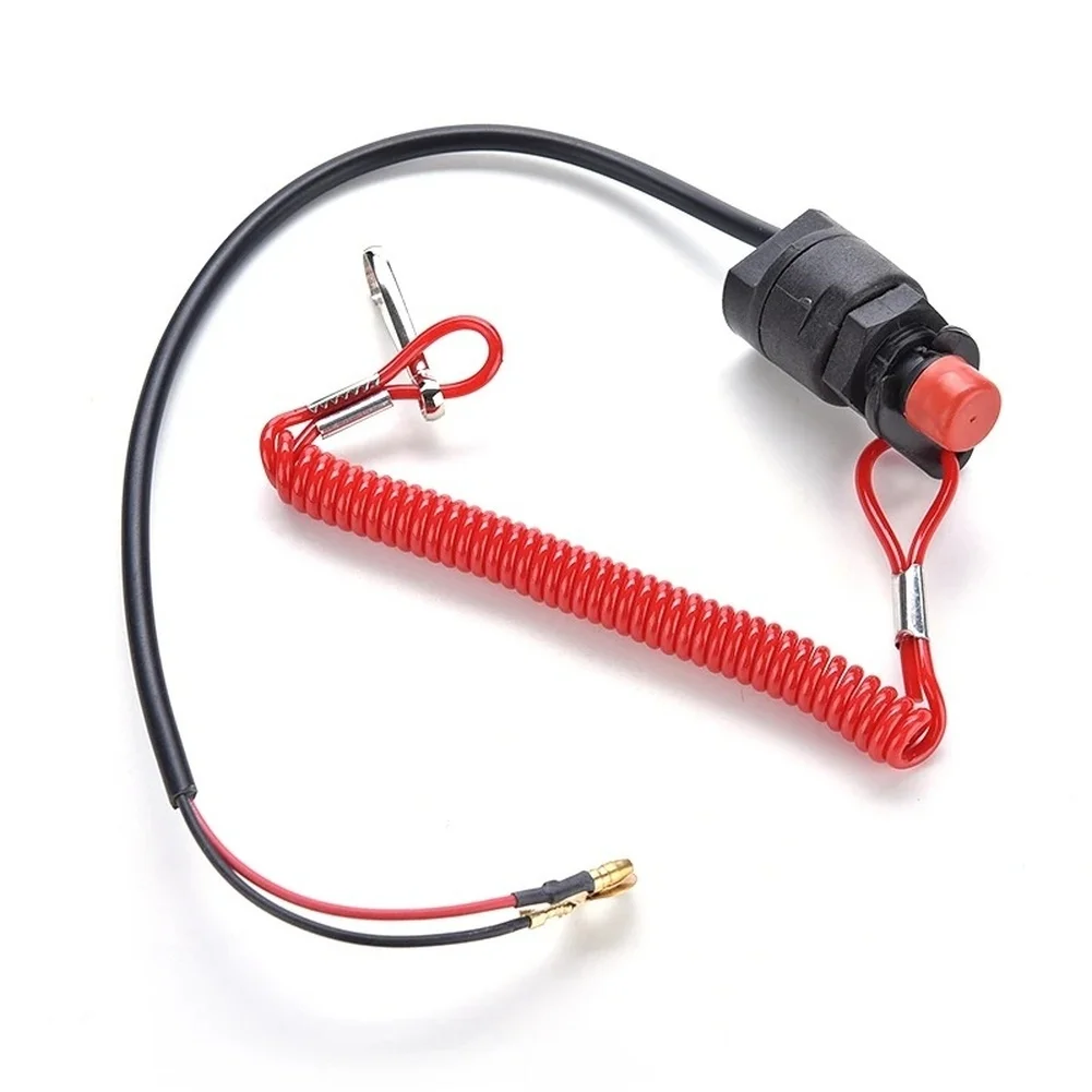 

Safety Kill Switch with Engine Stop Lanyard Cord Designed for Immediate Shutdown on Marine Engines and Outboard Motors