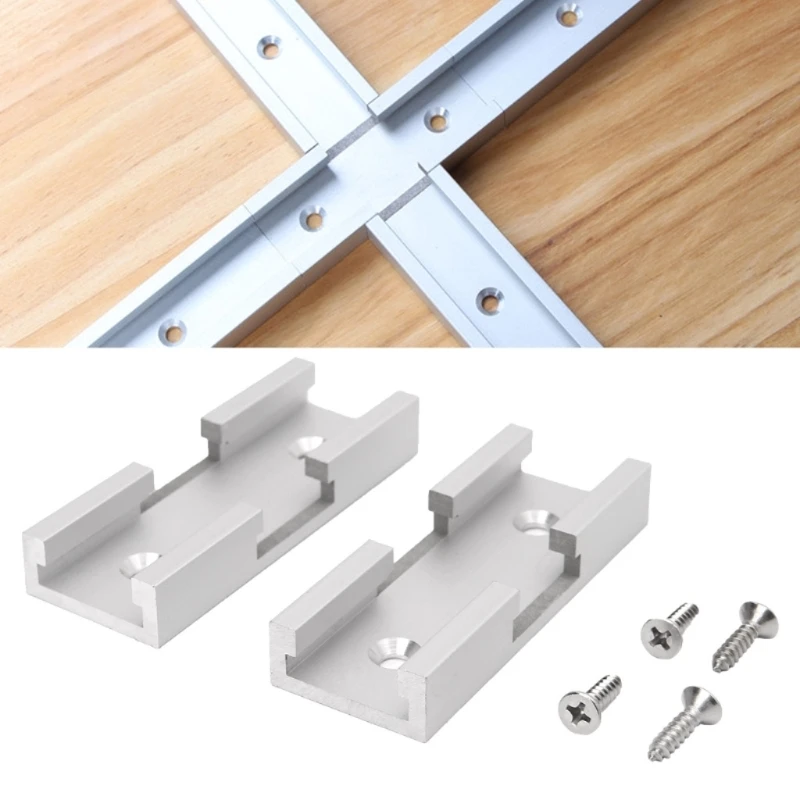 

2Pcs T-Track Intersection Aluminum T-Slot Connecting Parts Woodworking Tools