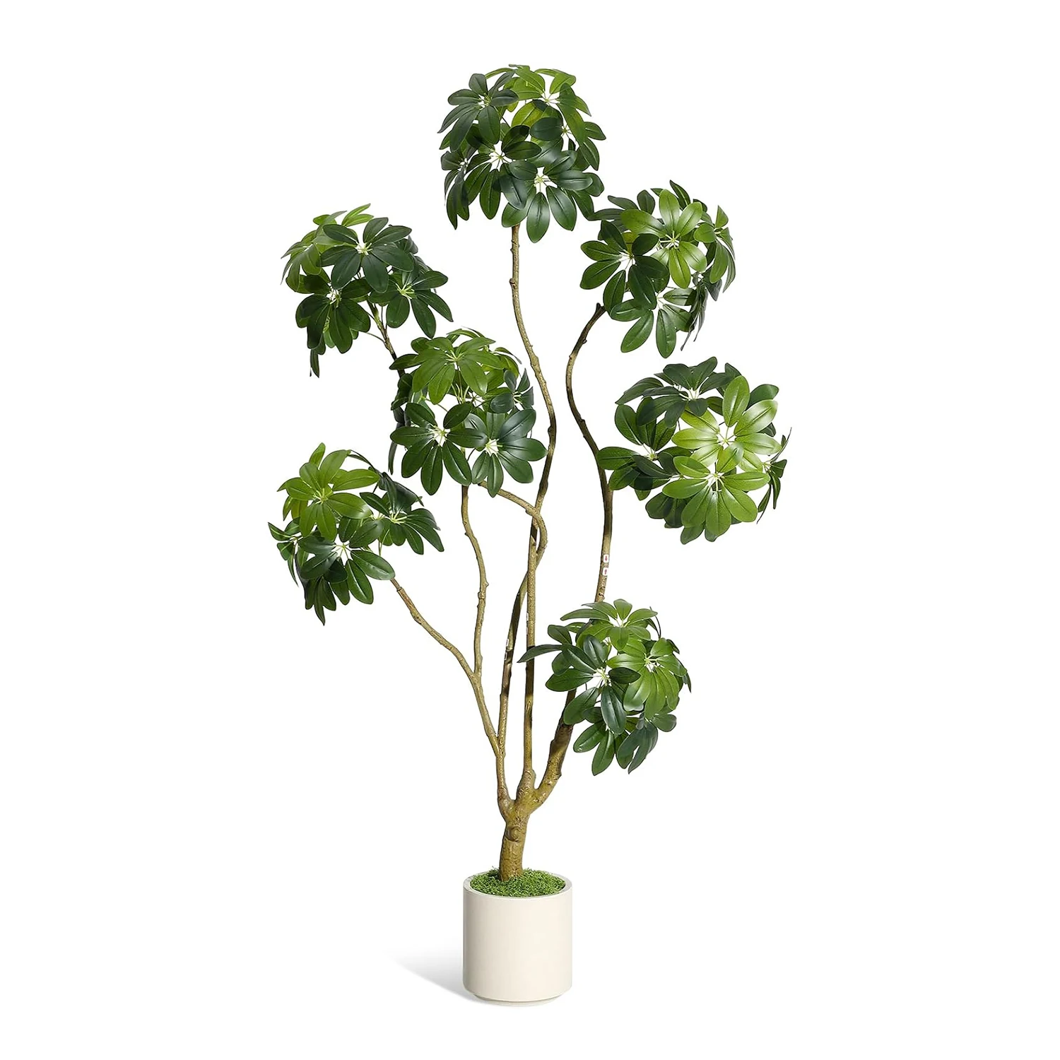 150cm/180cm/210cm Künstlicher Regenschirm-Schefflera-Baum, Tropische Kunstpflanze im Topf für Zuhause, Büros, Veranda, Dekoration, Einweihungsgeschenk