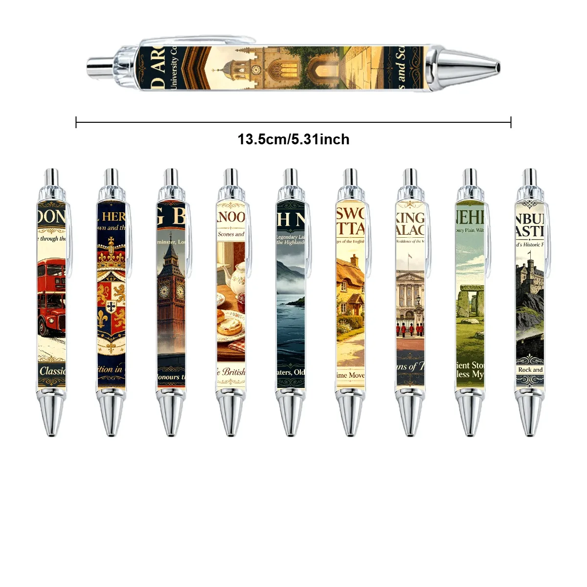 10PCS British Style Elements Gel Pens Black Gift