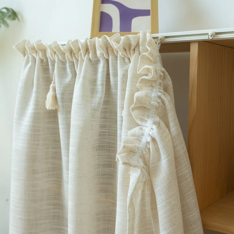 Japanese-style linen cabinet cover cover ugly curtain kitchen half  short curtain partition cabinet