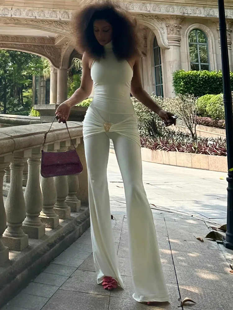 مثير Bal Svel سليم صالح بذلة عالية الخصر السراويل الطويلة مثير با تصميم لا تسمية العلامة التجارية 00٪ محتوى النسيج