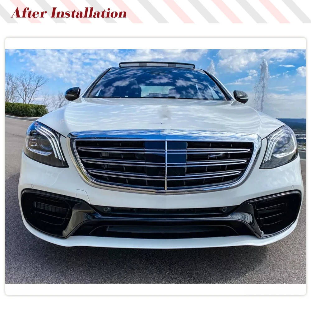 In fibra di carbonio auto anteriore mento Spoiler Lip Guard anteriore Vent decorazione per Mercedes Benz classe S W222 S63 S65 AMG berlina 2018 2019