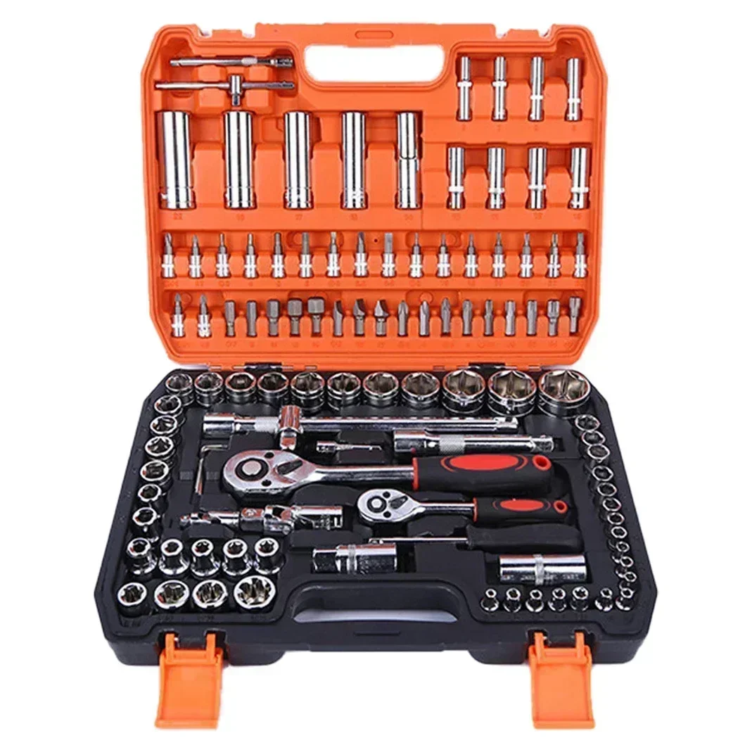 

Portable Multifunctional 108Pcs Mixed Socket Ratchet Wrench Set Hand Tool Set with Wrench Motorcycle Bicycle Repair Tool Sets