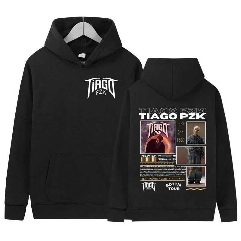 Rapper TIAGO PZK Graphic Hoodie Men's Hip Hop Fashion Oversized Sweatshirts Unisex Vintage Harajuku Pullover Hoodies Streetwear