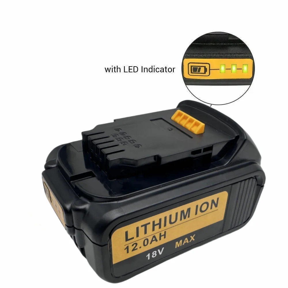 Batería de herramienta eléctrica de 20V/60V, 12000mAh, MAX DCB200, para Flexvolt, Dewalt DCB606, DCB205, DCB206, DCB209, DCB182