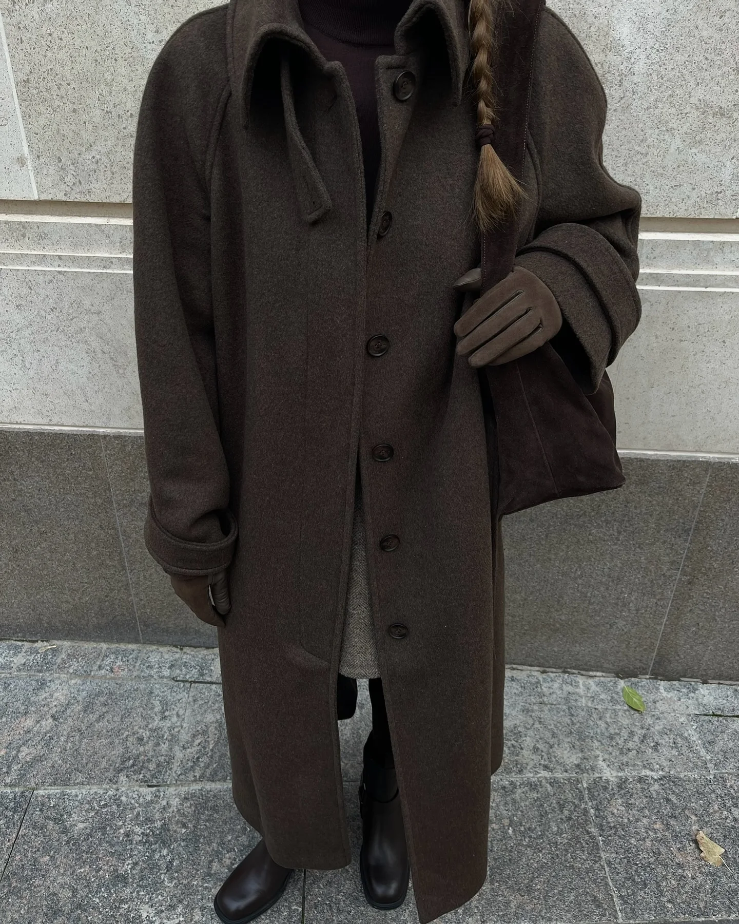 Elegant Stand Neck Woolen Long Coat Women Fashion Solid Single Breasted Pockets Belt Overcoat Lady Winter Chic High Street Wear