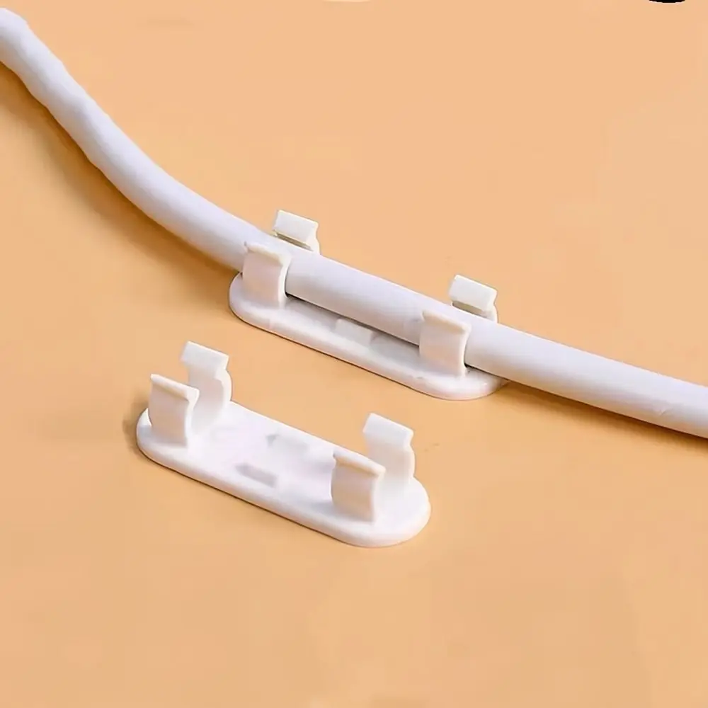 10Pcs Plastic Cable Clip Practical No Punching Nail-Free Wire Holder Self-Adhesive Mini Network Cord Fixed Network Cable