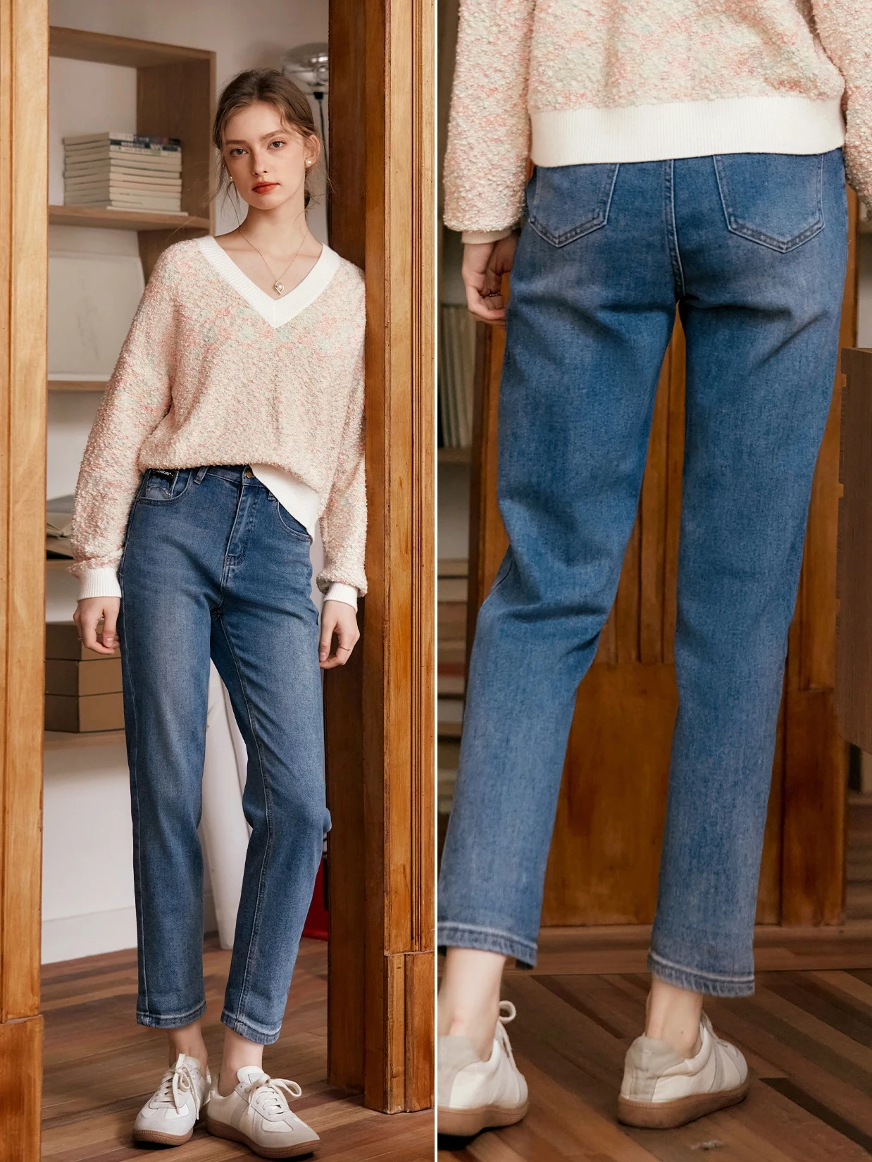 OLrain Cotton Straight Jeans Women 2025 Spring Summer Solid High-waist Female Streetwear Pencil Full-length Pants N56QA92961