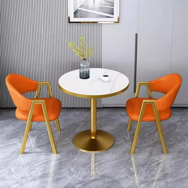 Modern Simple Round Dining Table Set for 2 Includes Chair for Home Hotel or Villa Panel Wood Style Dining Room Furniture