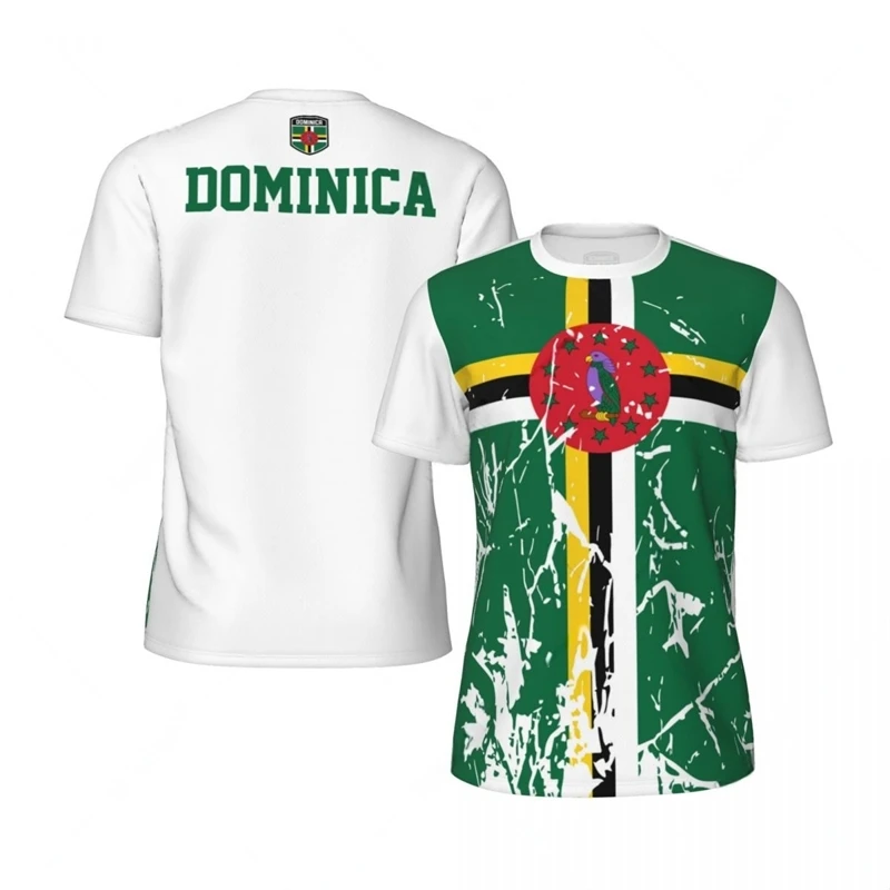 Fashion Dominica Flag Football T Shirt Casual Summer Short Sleeve Mens 3D Printed Sports T-shirt Loose Street Quick Dry Tees Top