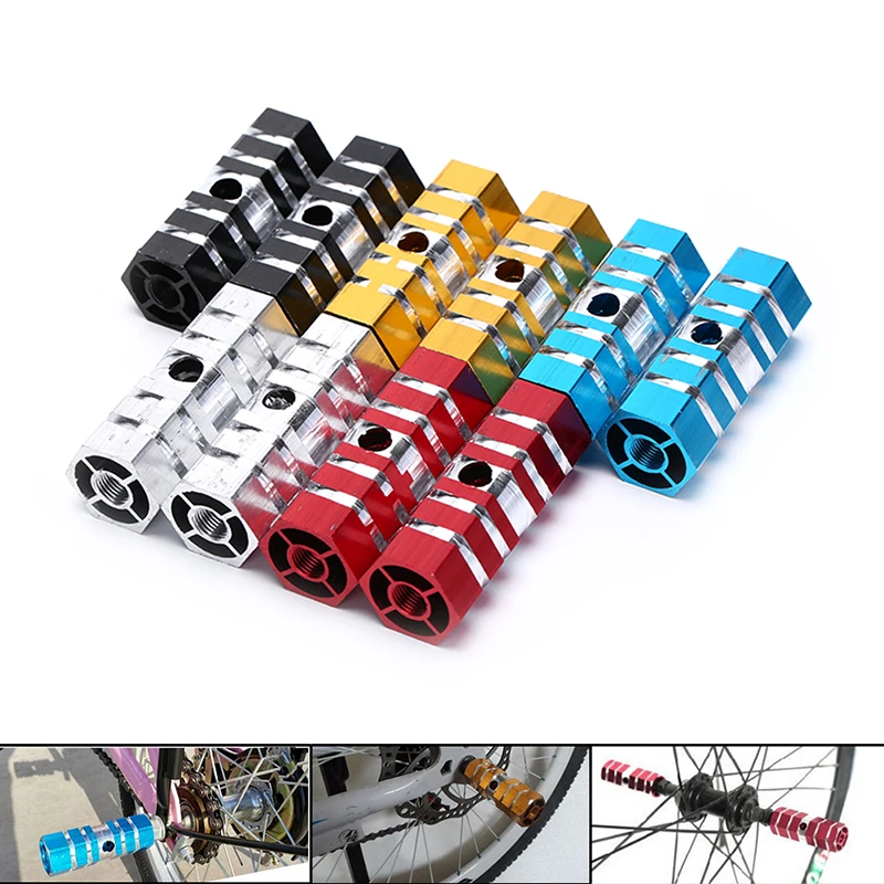 

2PCS Bike Pedals Aluminum Alloy Axles BMX MTB Pedal Bicycle Stunt Foot Pegs