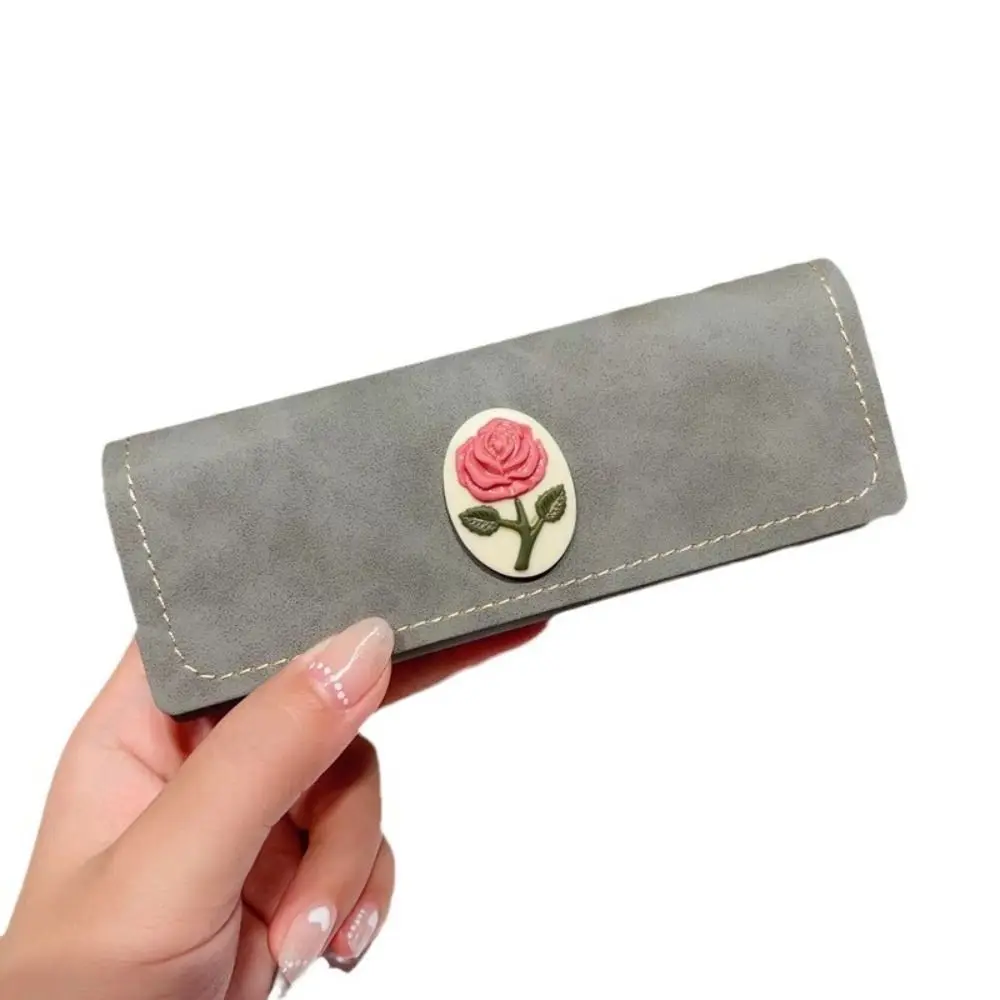 2 قطعة حافظات نظارات من جلد البولي يوريثان مقاومة للضغط يسهل حملها حافظات النظارات الشمسية أسلوب بسيط صندوق تخزين النظارات الرجعية #2