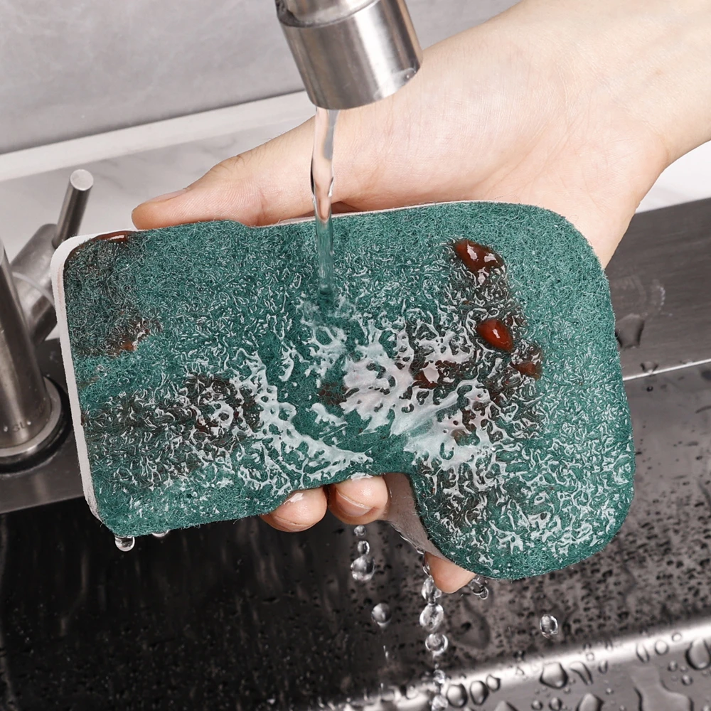 Christmas Cleaning Sponge Christmas Theme Decoration Kitchen Cleaner Scouring Pad For Washing Dish Pot Household Cleaning Tools