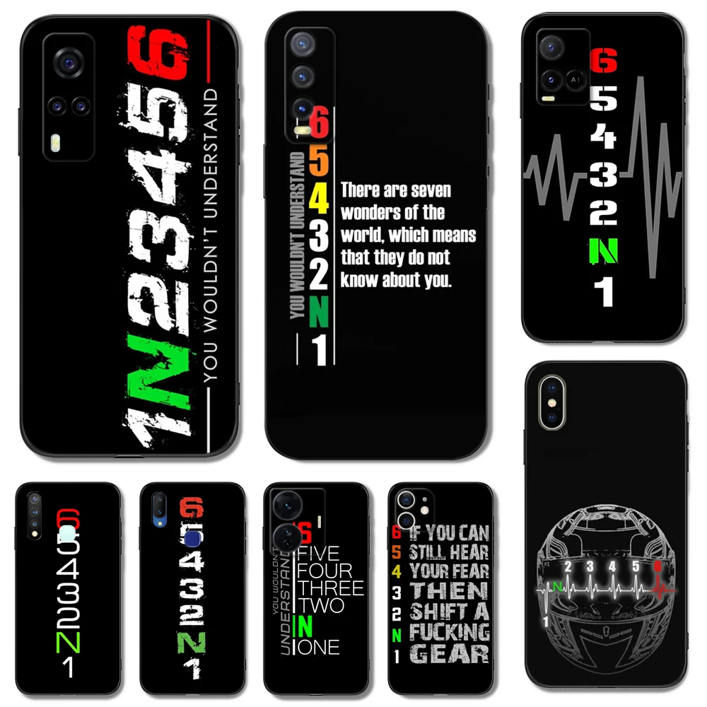Черный чехол ТПУ для Vivo Y52 Y70 Y70s Y70T Y71 Y71A Y72 Y73S Y75 Y76 Y75 Y81 5G 2020 1N23456 мотоциклетный дизайн