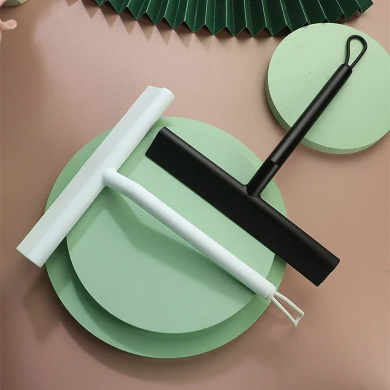 Escurridor de ducha, raspador de limpieza de vidrio, colgador de limpiaparabrisas, limpieza de suelo y ventana, espejo colgante de pared de agua para el hogar con mango
