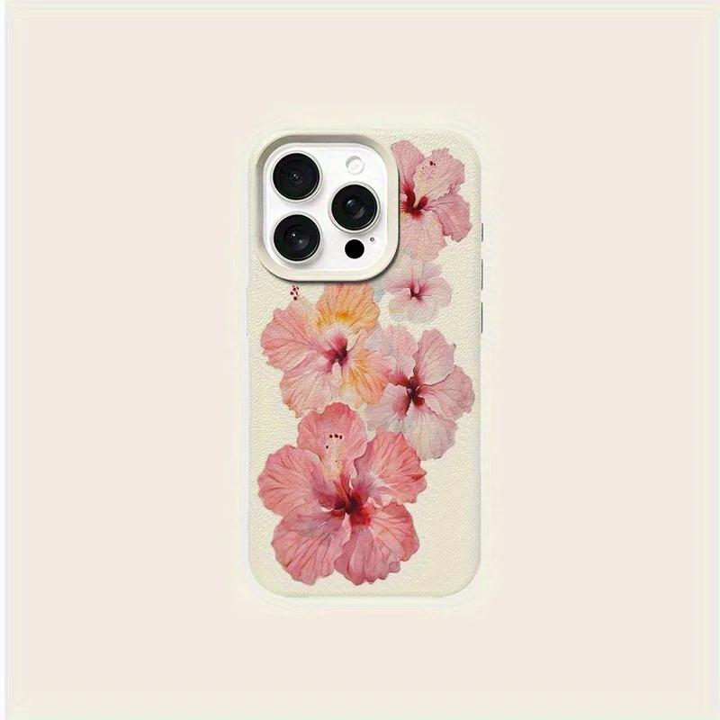 Stylish Watercolor Hibiscus Design TPU Phone Case For iPhone 17 16 15 14 13 12 11 Pro Max XS X XR Plus 17 Air 17 Pro Soft Cover view 5