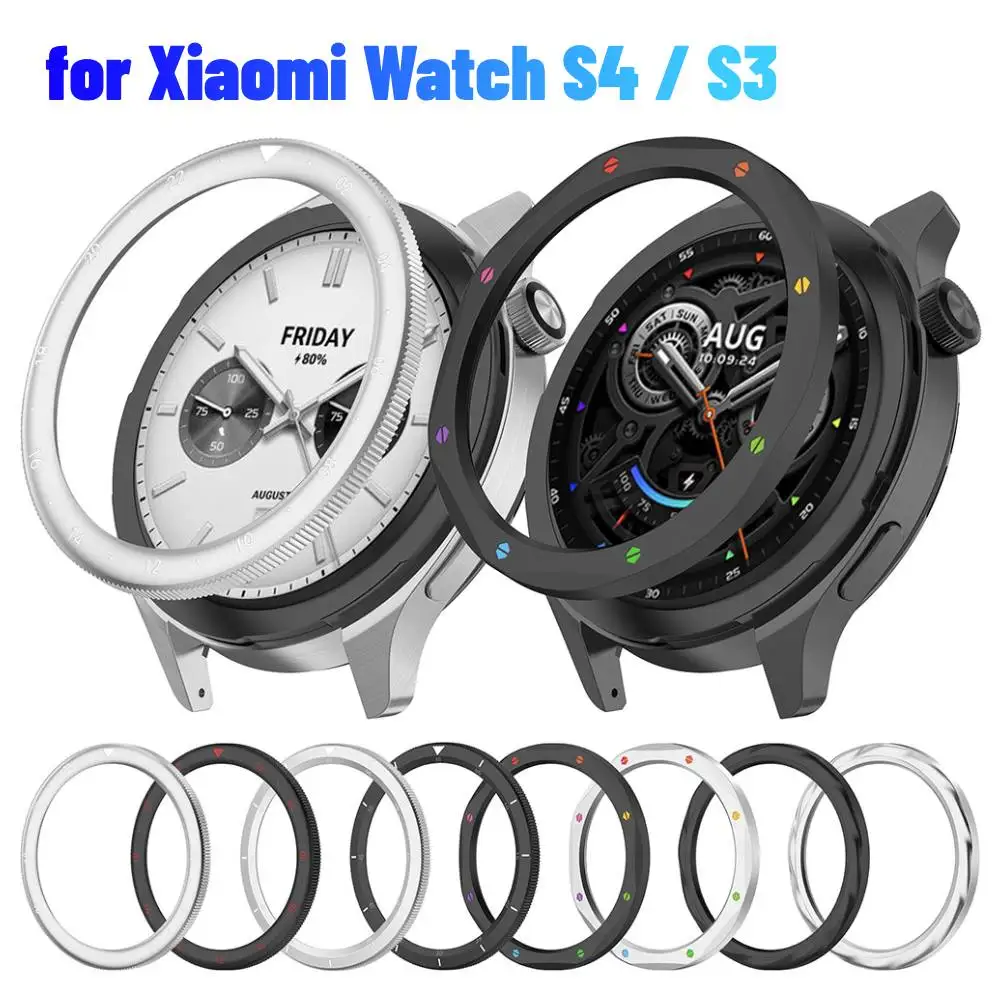 

For Xiaomi Watch S4 ESIM/S3 ESIM Metal Bezel Ring Watch Bezel Shell Tempered Glass Screen Protector Replacement Case Cover Ring