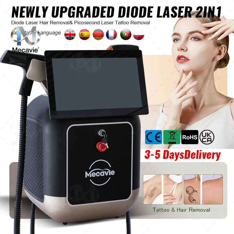 

Лазерный диодный аппарат Alma Soprano Titanium 808 для удаления волос, 4-волновой, безболезненный, портативный, 4000 Вт