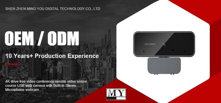 4K Drive Free Video Conference Remote Video Online Course USB Web Camera Stock 4k Webcam with Microphone for Pc 8 Mega 30 Fps