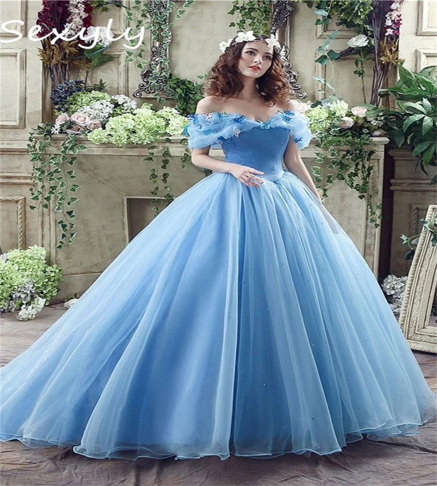 Fairy Baby Blue Wedding Dress Civil Elf Ball Gown Victorian Bridal Dress Corset Beaded Butterflies Boho Bride Dress Customized