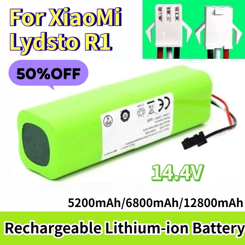 

14.4V 5200mAh/6800mAh/12800mAh Rechargeable Lithium-ion Battery for XiaoMi Lydsto R1
