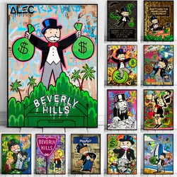 Alec Monopoly Motivation Poster Canvas Painting Businessman Make Money Cartoon Wall Art For Living Room Home Decoration Gift