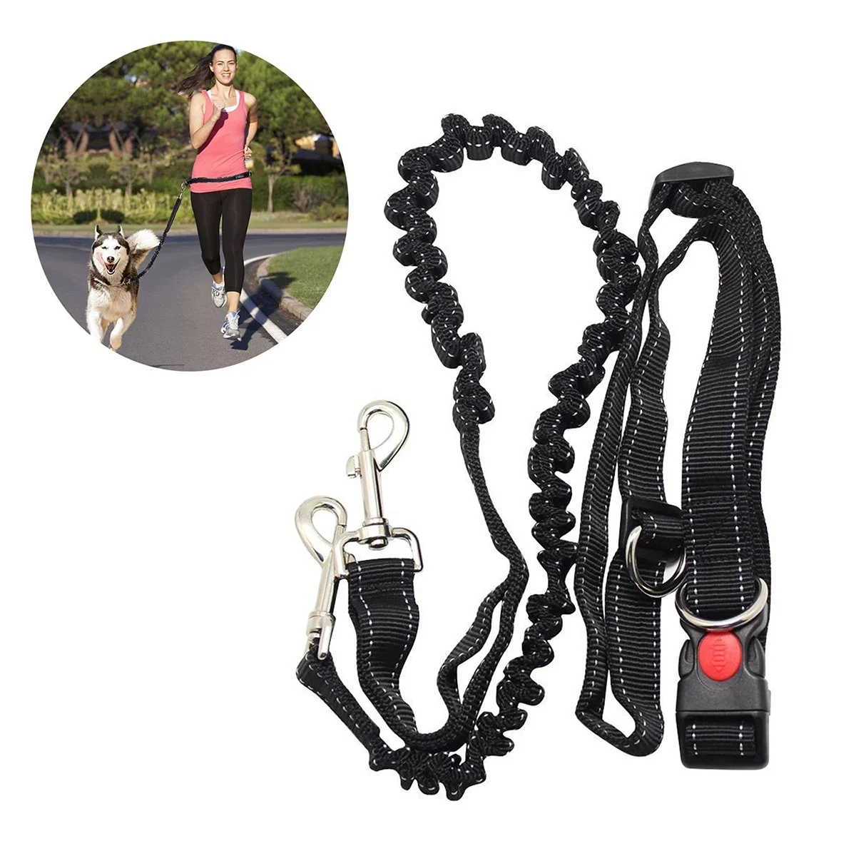 Adjustable Pet Dog Leash Hand Free Shoulder Dog Leash For Dog Pet Walking Running Jogging Lead Waist Belt Chest Strap Black Cats