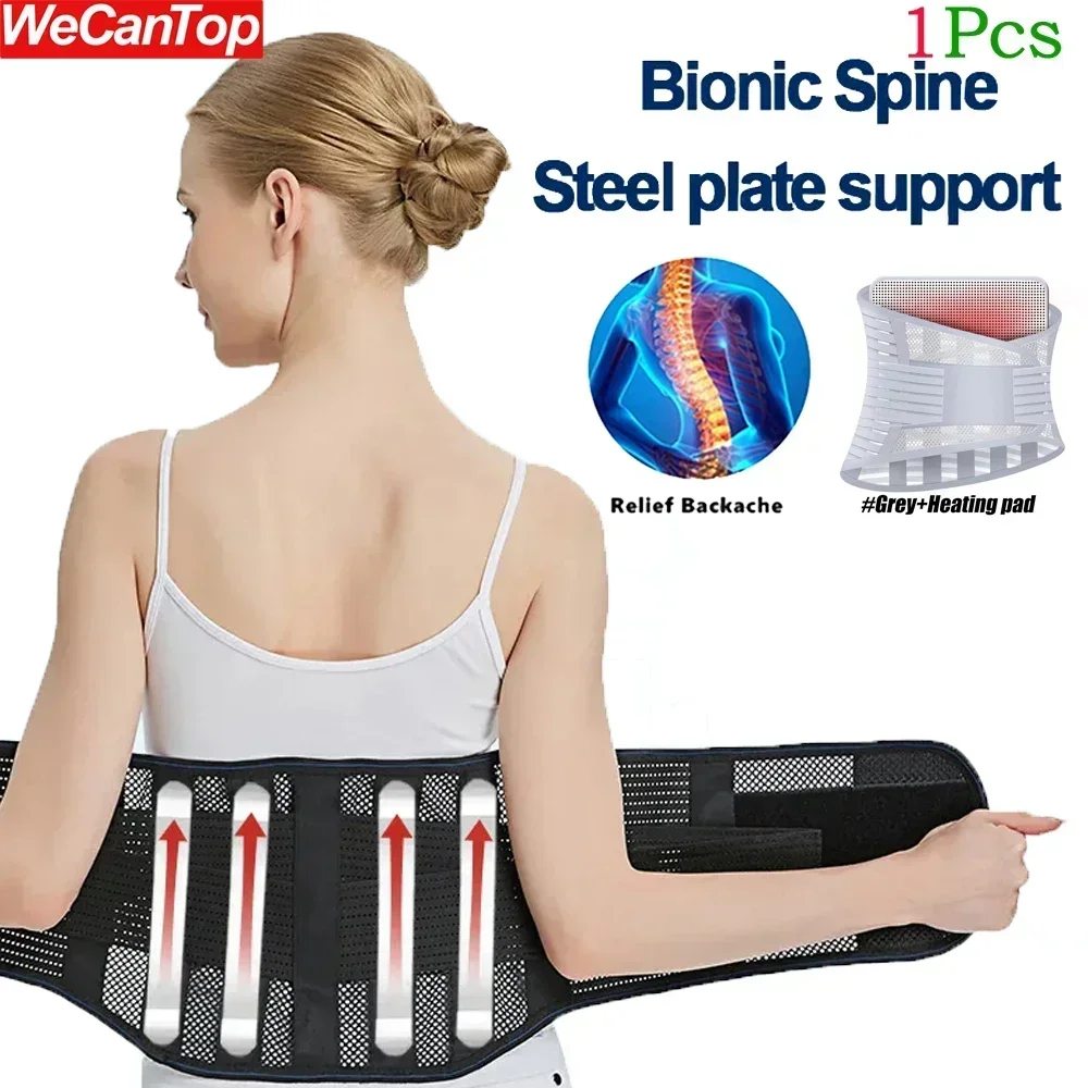 1Pcs Waist Brace for Lower Back Pain with 5 Stays,Breathable Anti-skid Lumbar Back Support Belt with Mesh for Men Women,Sciatica