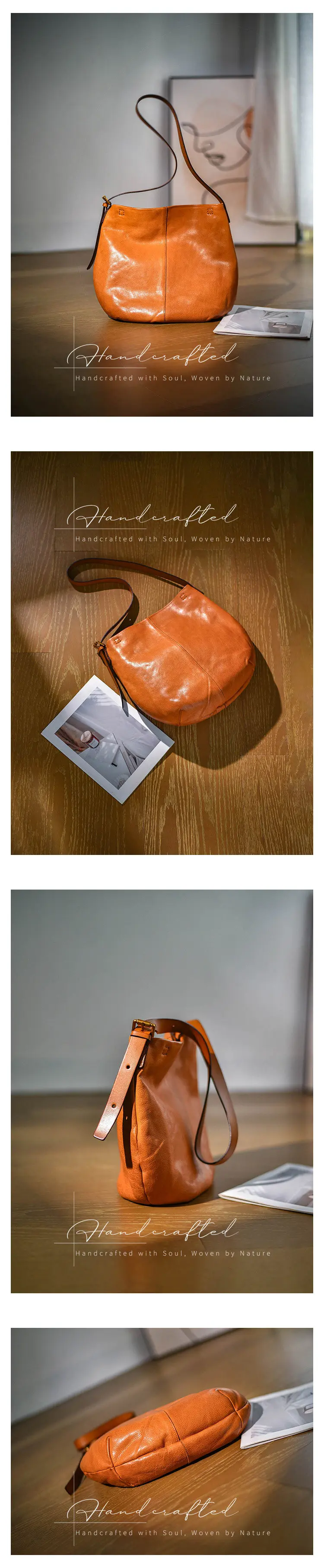 PNDME lässige Vintage-Umhängetasche aus handgefertigtem, pflanzlich gegerbtem Leder für Damen, Wochenend-Shopping, luxuriöse Unterarmtasche aus echtem Leder – Detail 2