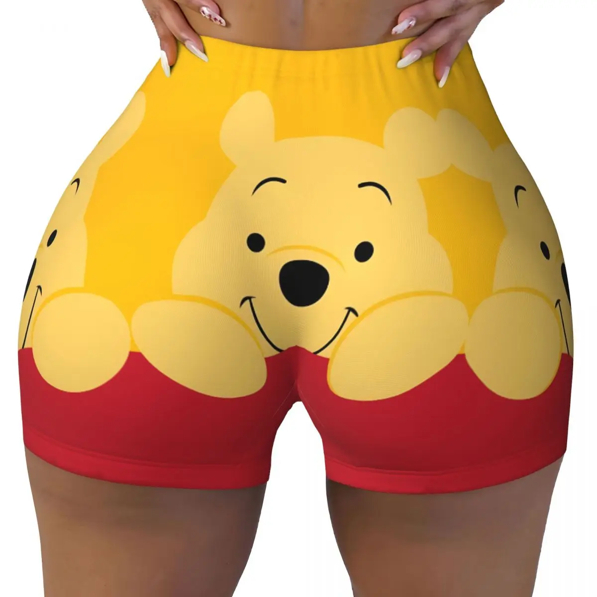 

Волейбольные шорты для бега в тренажерном зале с героями мультфильмов Винни-Пух, женские шорты для тренировок с фильмами, йоги