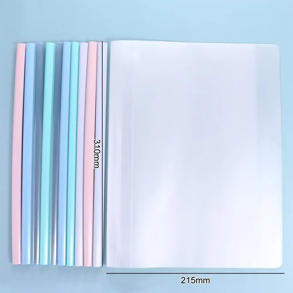 10pcs/set File Clip Holder A4 File Folder Clamp Note Organizer Scrapbooking Macaron Paper Folder Hand Account Transparent