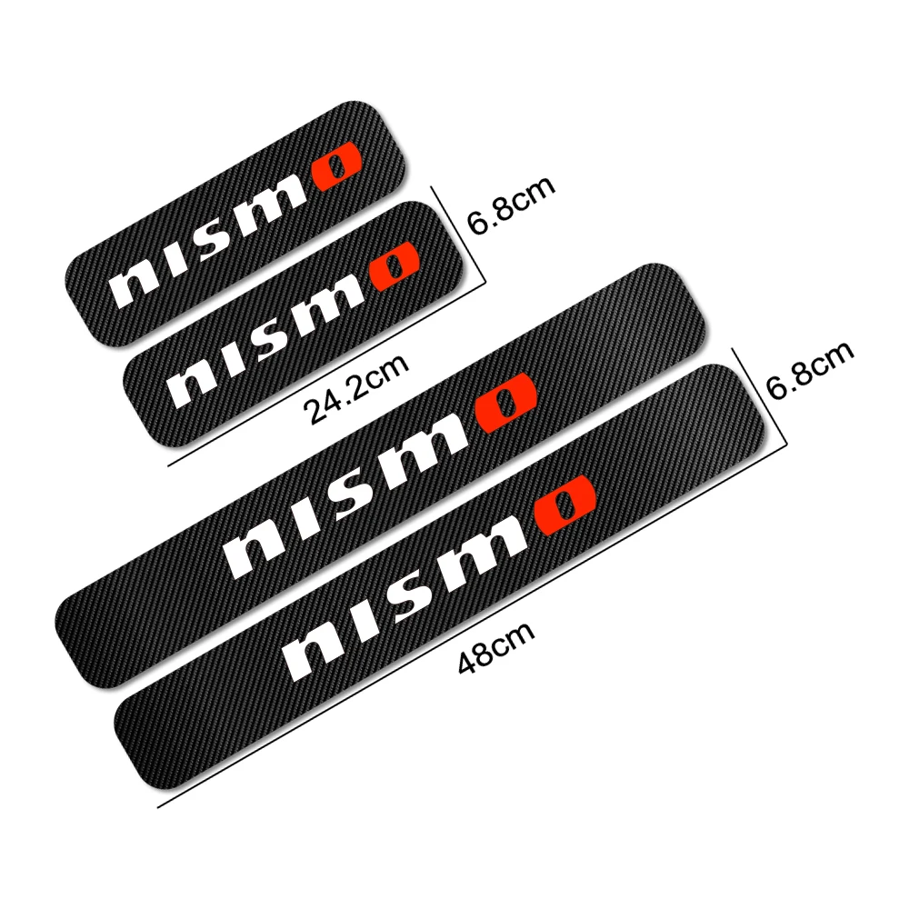 Car Door Sill Stickers For Nissan Nismo Qashqai J10 Juke Micra Leaf Sentra Patrol Y61 Note Carbon Fiber Cover Auto Accessories