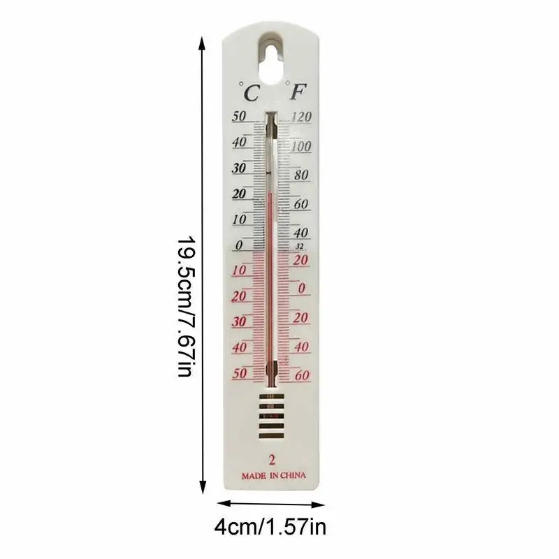 6PCS White Plastic Thermometer Accurate Durable Wall Hang Indoor Outdoor Temperature Office Room Temp Meter Meauring Tools