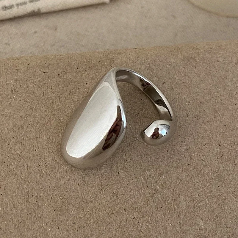 حقيقي 925 فضة 18K الذهب هندسية افتتاح خواتم للنساء الحد الأدنى العصرية غرامة مجوهرات ضوء الفاخرة اكسسوارات