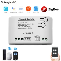 Zigbee-スマートリレーモジュール,1ch,12v,24v,220v,110v,rf433,リモートコントロール,ワイヤレスアプリケーション,Tuya,SmartLifeアプリケーションで動作