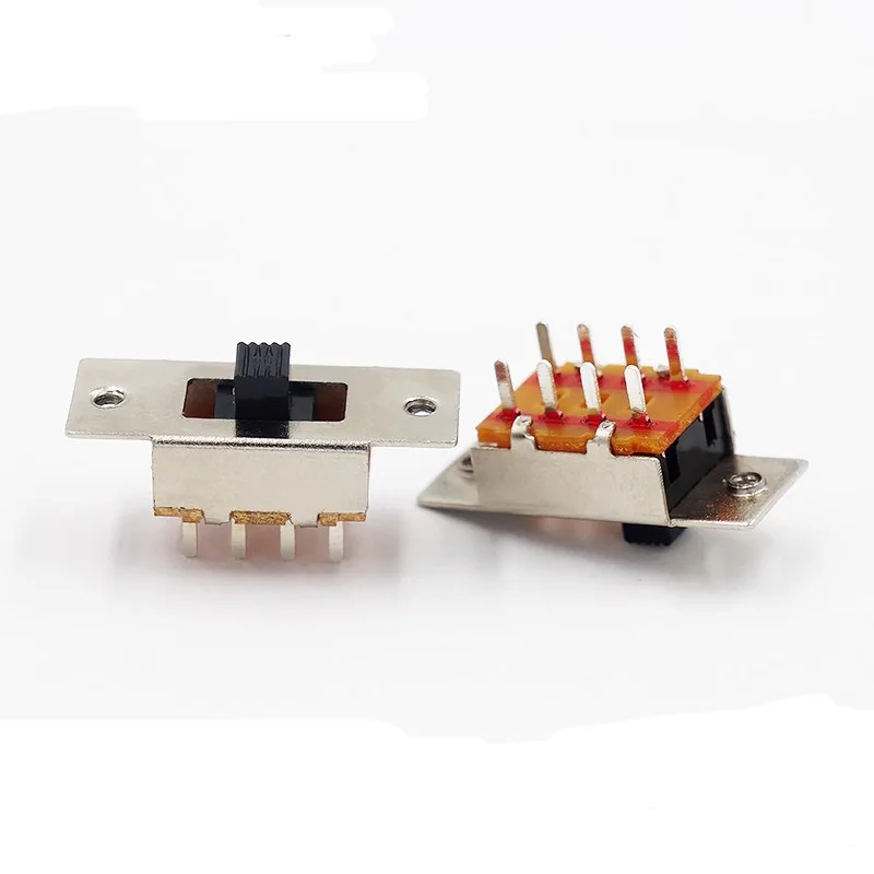5PCS/LOT  SS-23F26 toggle switch with 3 positions 8 pins, ears vertical handle 5mm long toy sliding switch