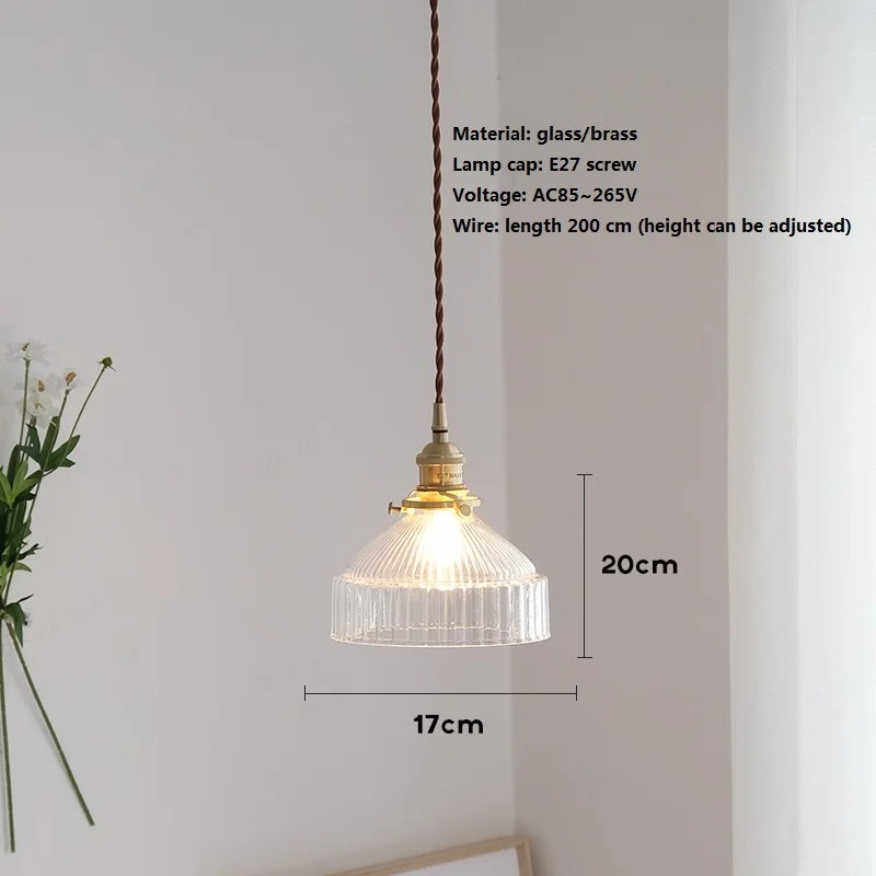 Japanese Glass Pendant Lamps Loft Decor Brass Vintage Hanging Light Dining Room Kitchen Island Ceiling Home Lighting Luminaire