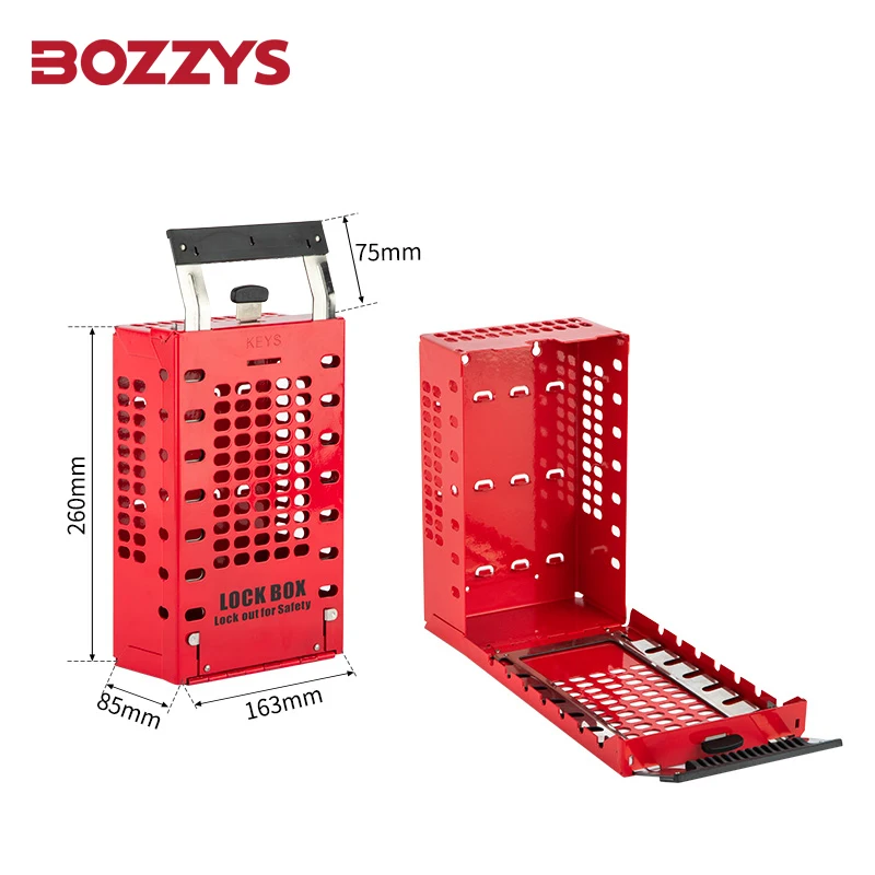 BOZZYS scatola di blocco del gruppo di sicurezza a parete portatile con piastra in acciaio rivestito in plastica per la gestione dello stoccaggio del blocco di sicurezza