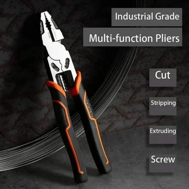 4-in-1 Lineman Plier Labor Saving General Purpose Diagonal Pliers with Non-Slip Handles 9 Inch Multi-Purpose Wire Strippers