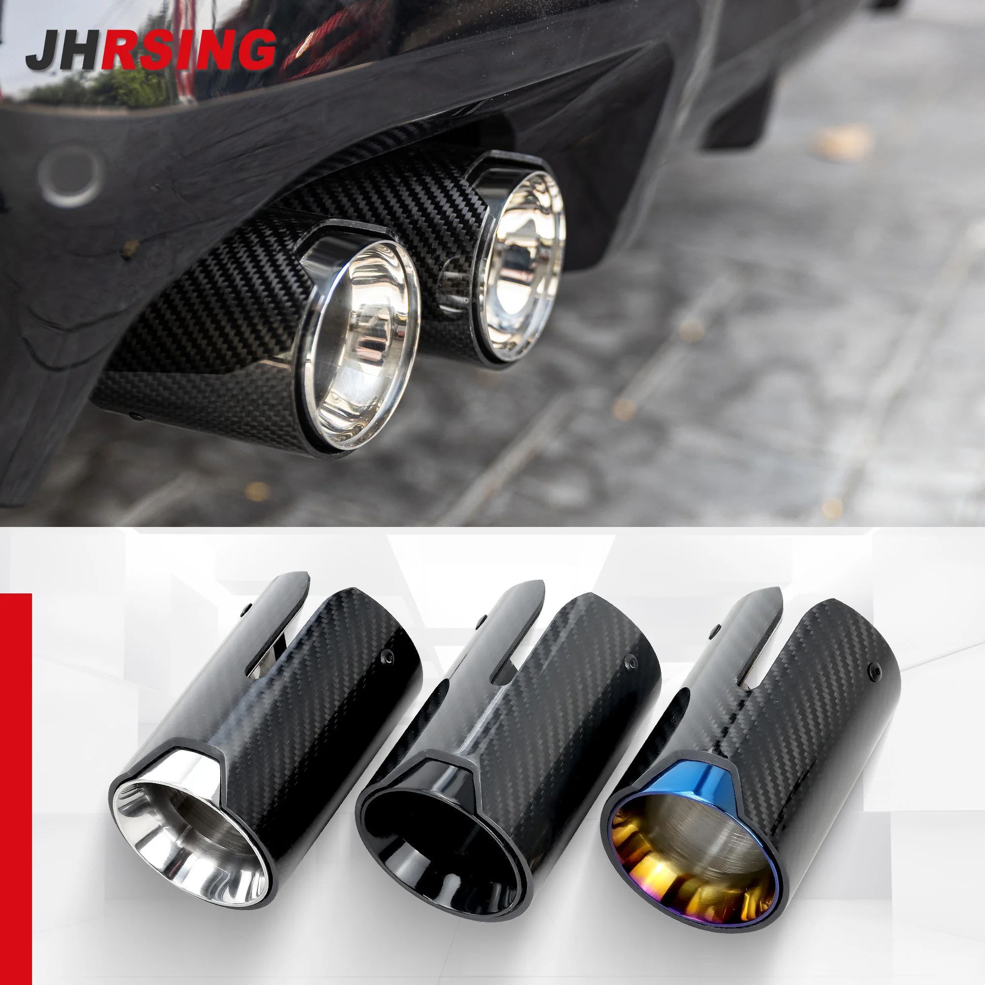 2pcs Exhaust Tip For Volkswagen Jetta Mk6 VW Golf 6 7 Mk7 Polo 6r Bora Scirocco Lavida Variant Car Modify Muffler Tip bmw